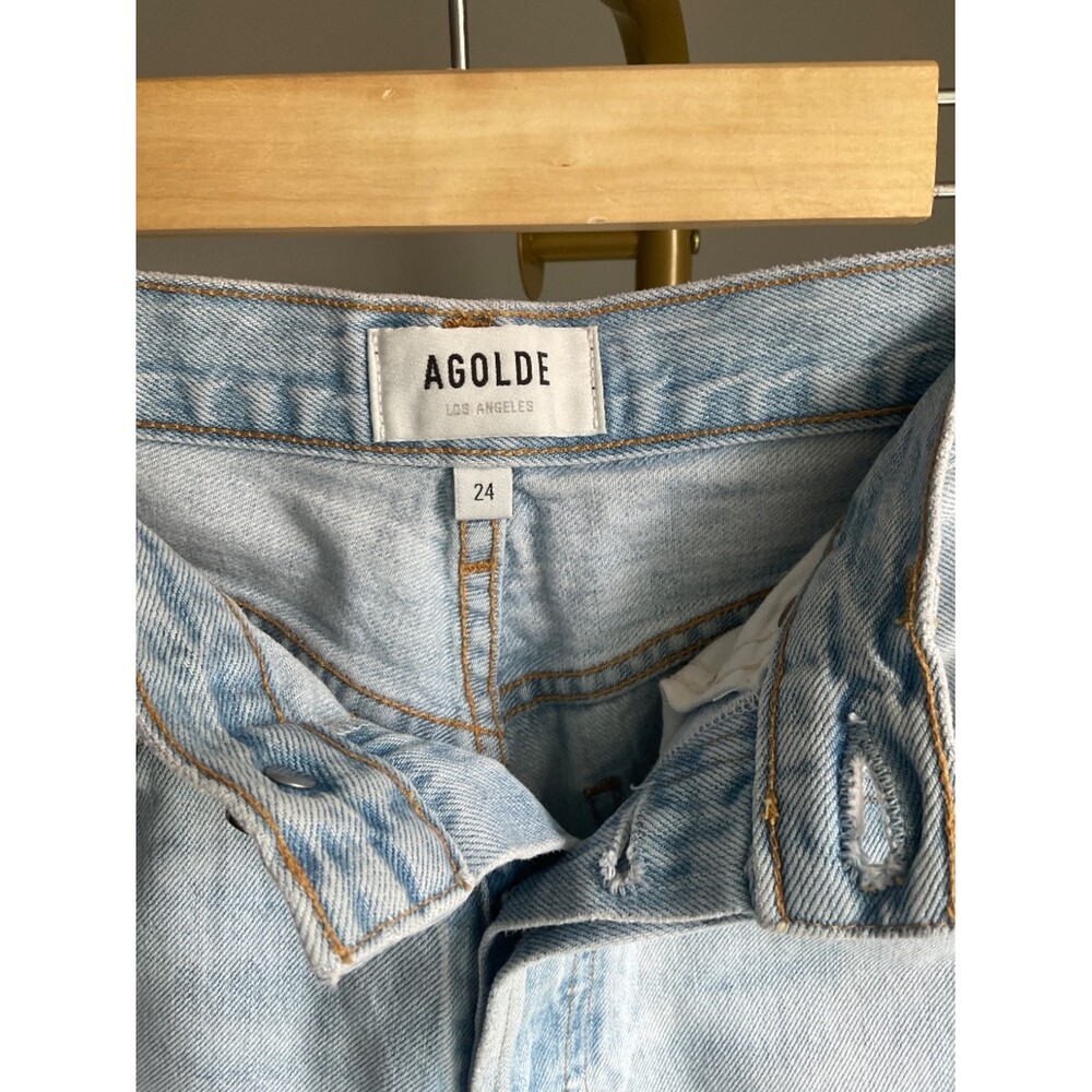 Agolde Riley Straight Leg Cropped Denim - Picture 2 of 6